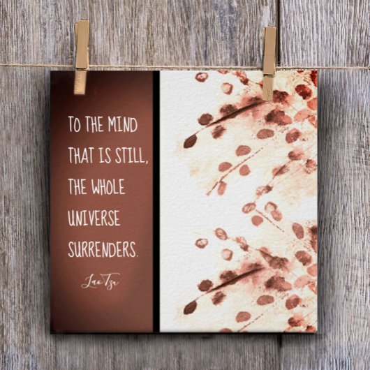 inspirierendes Zen Zitat Lao Tzu Naturkunst braun Poster