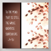 inspirierendes Zen Zitat Lao Tzu Naturkunst braun Poster (Vorne)
