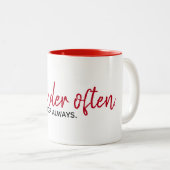 inspirierendes Zitat auf Weiß Zweifarbige Tasse (VorderseiteRechts)