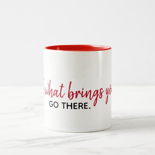 inspirierendes Zitat auf Weiß Zweifarbige Tasse (Mittel)