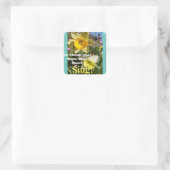 inspirierendes Zitat - Blumenkohl-Blume Quadratischer Aufkleber (Tasche)