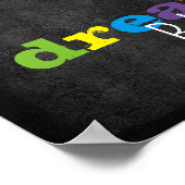 inspirierendes Zitat buntes Textposter Traum groß Poster (Ecke)