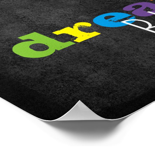 inspirierendes Zitat buntes Textposter Traum groß Poster (Ecke)