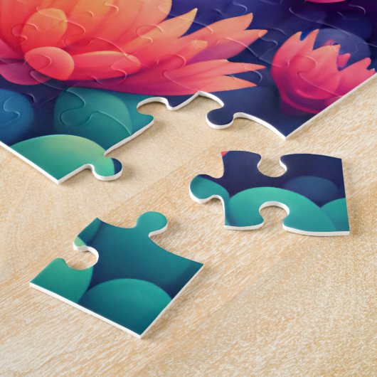 inspirierendes Zitat, farbenfrohe Kaktuslandschaft Puzzle (Seite)