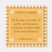 inspirierendes Zitat - Happy Zuhause Magnet (Vorne)