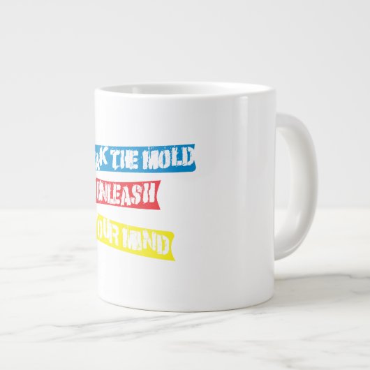 inspirierendes Zitat Jumbo-Tasse (Vorderseite Rechts)