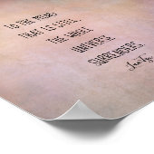 inspirierendes Zitat Lao Tzu bedrückte warme Farbe Poster (Ecke)