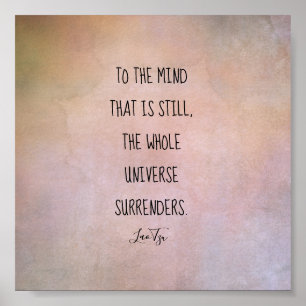inspirierendes Zitat Lao Tzu bedrückte warme Farbe Poster