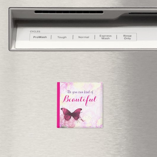 inspirierendes Zitat mit einem Schmetterling in Aq Magnet (In Situ (Geschirrspüler))