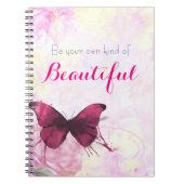 inspirierendes Zitat mit einem Schmetterling in Aq Notizblock (Vorderseite)