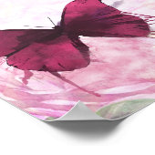 inspirierendes Zitat mit einem Schmetterling in Aq Poster (Ecke)