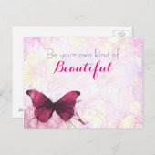 inspirierendes Zitat mit einem Schmetterling in Aq Postkarte (Vorne/Hinten)