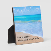 inspirierendes Zitat mit tropischer Strandlandscha Fotoplatte (Vorderseite)