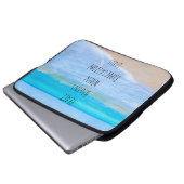 inspirierendes Zitat mit tropischer Strandlandscha Laptopschutzhülle (Vorne Knopf)