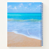 inspirierendes Zitat mit tropischer Strandlandscha Notizbuch (Rückseite)