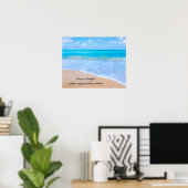 inspirierendes Zitat mit tropischer Strandlandscha Poster (Heimbüro)