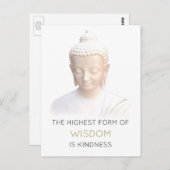 inspirierendes Zitat mit weißem Buddha Postkarte (Vorne/Hinten)