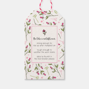 inspirierendes Zitat mit Wildblume Muster Geschenkanhänger