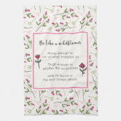 inspirierendes Zitat mit Wildblume Muster Geschirrtuch (Vertikal)