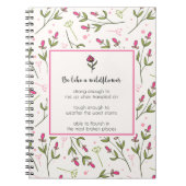 inspirierendes Zitat mit Wildblume-Muster Notizblock (Vorderseite)