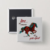 inspirierendes Zitat, Pferd Button (Vorne & Hinten)