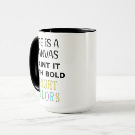 inspirierendes Zitat Tasse (Vorderseite Links)