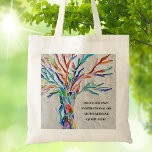 inspirierendes Zitat Tragetasche<br><div class="desc">Diese einzigartige Tote Tag ist mit einem farbenfrohen Mosaikbaumdesign dekoriert. Fügen Sie Ihr ausgewähltes Angebot hinzu,  um es zu personalisieren. Klicken Sie auf Weitere Einstellungen,  um Schriftart,  Schriftart und Schriftart zu bearbeiten. Original Mosaik © Michele Davies.</div>