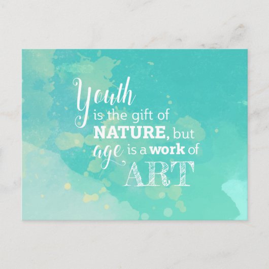 inspirierendes Zitat über das Altern, die Quote Postkarte (Vorderseite)
