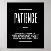 inspirierendes Zitat über Geduld Poster (Vorne)