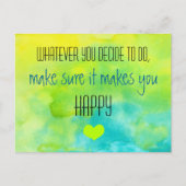 inspirierendes Zitat über Glück Postkarte (Vorderseite)