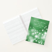 inspirierendes Zitat über weiche grüne Lichter Notizblock (Innenseite)