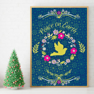 Inspirierendes Zitat Vintage-Schrift Frieden auf E Poster