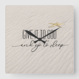 inspirierendes Zitat zum Strand Sand Quadratische Wanduhr