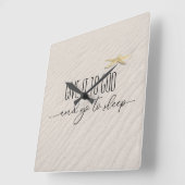 inspirierendes Zitat zum Strand Sand Quadratische Wanduhr (Winkel)