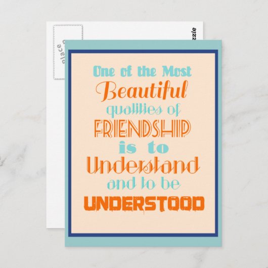 inspirierendes Zitat zur Freundschaft Postkarte (Vorne/Hinten)
