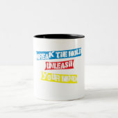 inspirierendes Zitat Zweifarbige Tasse (Mittel)