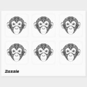 Inspiriert Affendesign Quadratischer Aufkleber (Blatt)