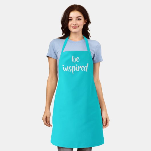 "Inspiriert" Aqua Blue Schürze (Getragen)