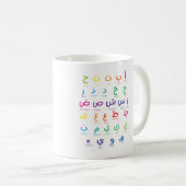 Inspiriert Arabisches Lernen: Schöne Alphabet Kuns Kaffeetasse (VorderseiteRechts)