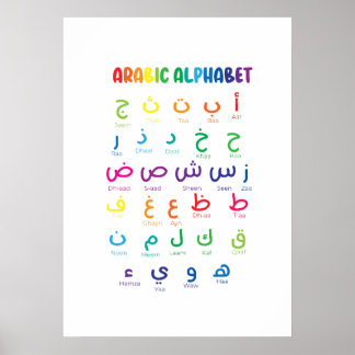 Inspiriert Arabisches Lernen: Schöne Alphabet Kuns Poster