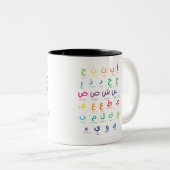 Inspiriert Arabisches Lernen: Schöne Alphabet Kuns Zweifarbige Tasse (VorderseiteRechts)