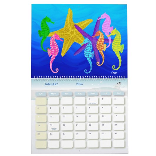 Inspiriert Artwork im Ozean - großer Kalender (Jan 2026)