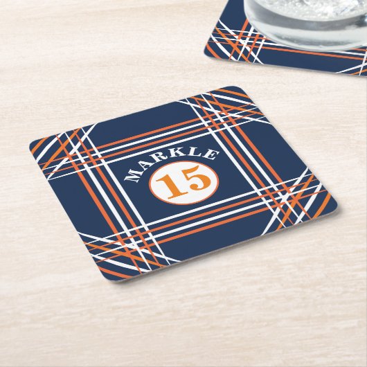 Inspiriert Blau-Orange-Untersetzer Rechteckiger Pappuntersetzer (angewinkelt)