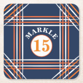 Inspiriert Blau-Orange-Untersetzer Rechteckiger Pappuntersetzer (Vorderseite)