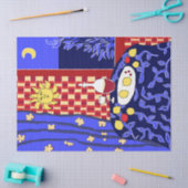 Inspiriert Blaue Nacht Stillleben Wein Seidenpapier (Basteln)