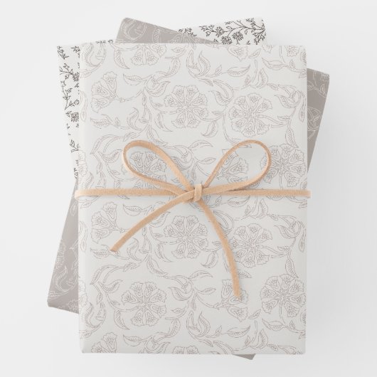 Inspiriert Blockdruck Geschenkpapier Set (Beispiel)
