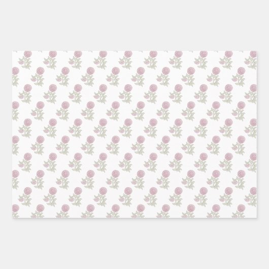 Inspiriert Blockdruck Geschenkpapier Set (Vorderseite)