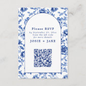 Inspiriert Blue Floral UAWG qr-Code Begleitkarte (Vorderseite)