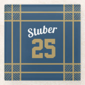 Inspiriert Blue-Gold-Untersetzer Glasuntersetzer (Vorderseite)