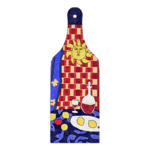 Inspiriert Blue Night Still Life Weinlemonen Schneidebrett